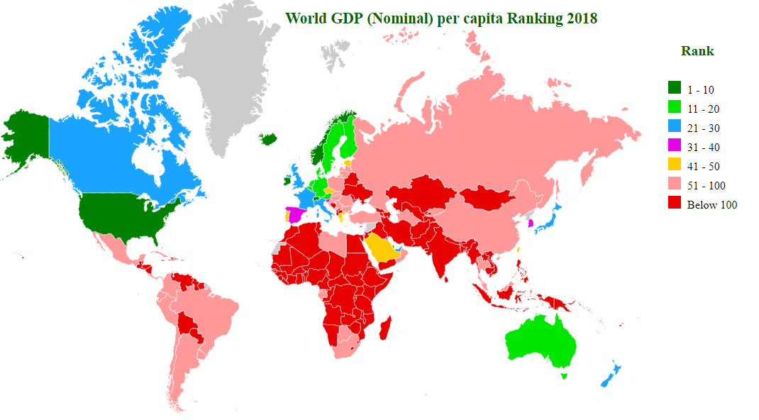 Map Of GDP Per Capita